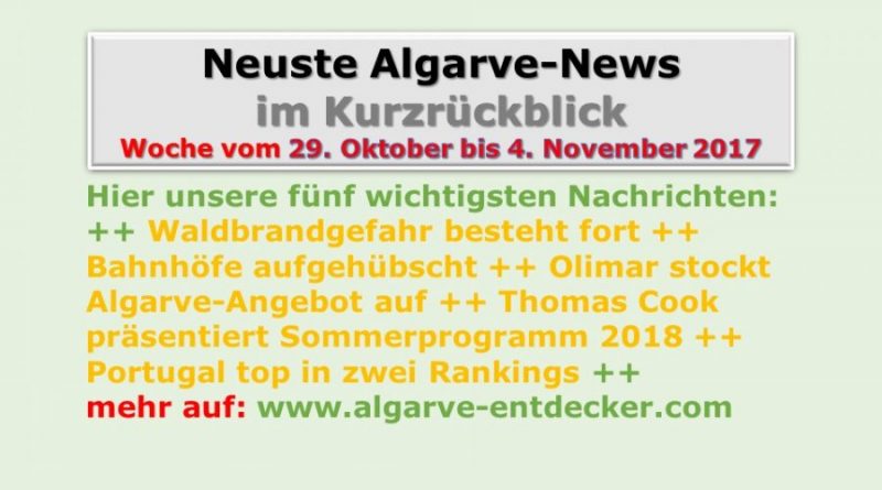 Algarve-News für die KW 44 vom 29. Oktober bis 4. November 2017